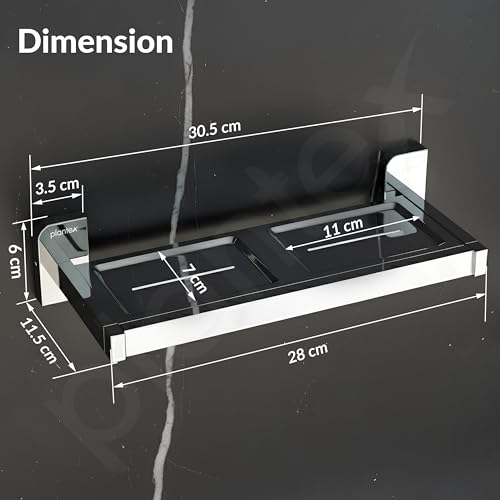 Image of Plantex 304 Grade Stainless Steel Double Soap Dish for Bathroom /Soap Case /Soap Stand /Soap Holder /Bathroom Accessories - Pack of 1 (Rolex, Chrome)