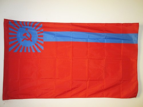 AZ FLAG - Soviet Georgian Socialist Republic Flag 1921-1991 - 150 x 90 cm - Rssg D'Urss Flag 100% Polyester with Sheath and Cord - 110 g Pavilion