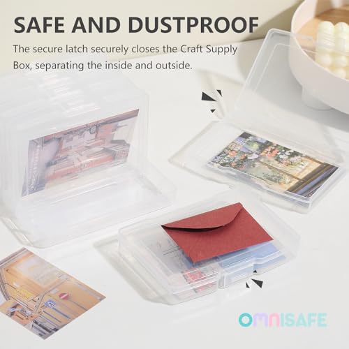 OMNISAFE 4x6 Photo Storage Cases, 6 Inner Plastic Craft Storage Container, Acid-Free Box for Pictures, Crafts, Scrapbooking, Photo Keeper