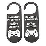 CENWA 2 Pcs Gaming in Progress Do Not Disturb Door Hanger Perfect for Game Rooms (GAMING IN PROGRESS)