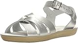 Salt Water Sandals by Hoy Shoe Girls' Sun-San Swimmer Flat Sandal, silver, 2 M US Little Kid