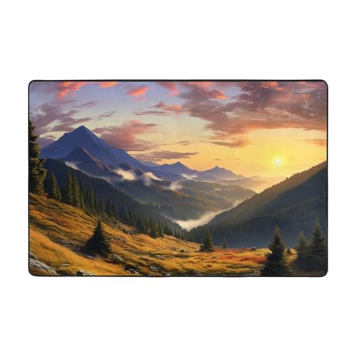 Grand tapis de sol doux pour intérieur moderne style montagne épuré