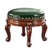 Skórzany obrotowy mały podnóżek,stołek podnóżka z litego drewna w stylu vintage,okrągły stołek z podnóżkiem podnóżek wielofunkcyjny fotel akcentujący-B 38x38x34 cm (15x15x13 cali)