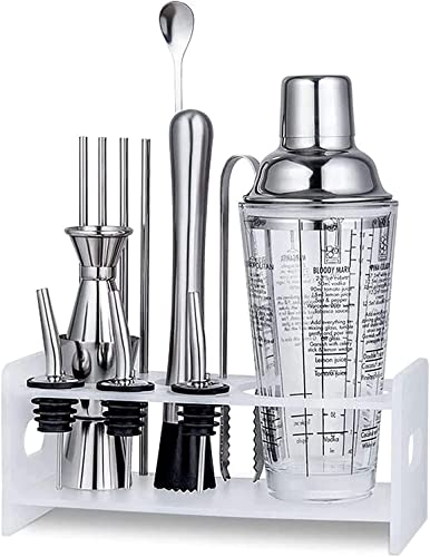 Kit de coctelera Bartender con soporte y accesorios