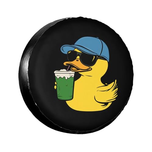 Duck Yellow Sunglasses Spare Tire Cover-Cute Funny Waterproof Universal Spare Wheel Tire Covers Fit for Rv SUV Truck Camper Travel Trailer Accessories,15 inch
