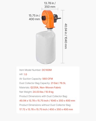 VEVOR 1 HP Wall Mount Dust Collector