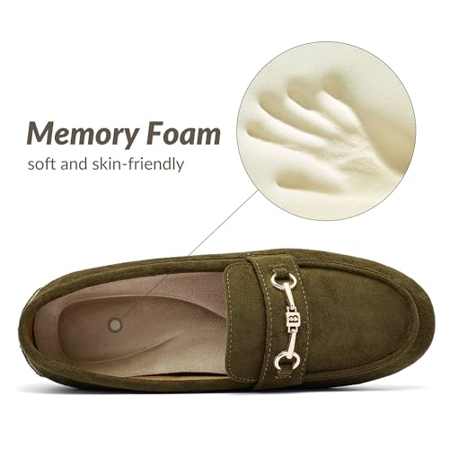 Image of BGSTGUDS Women's Wide Loafers Shoes Cute Dressy Shoes Ladies Comfort Slip Ons Work Shoes