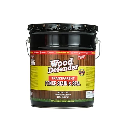 Wood Defender Transparent Fence Stain and Seal, Leatherwood, 5-Gallon
