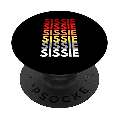 Colorful Sissie in English Aunt in English Sissie PopSockets Swappable PopGrip, Black