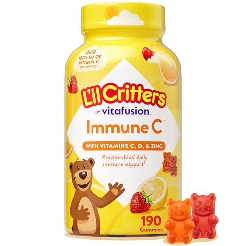L’il Critters Immune C Daily Gummy Supplement Vitamin for Kids, for Vitamin C, D and Zinc for...