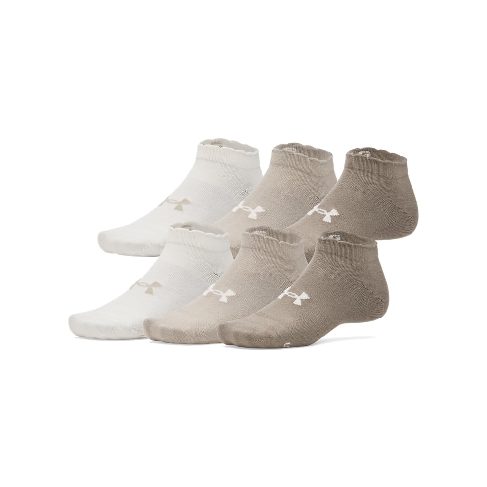 Under Armour Essential Low Socks 6 Pack, (200) Taupe Dusk/Taupe Dusk/Stone, Large