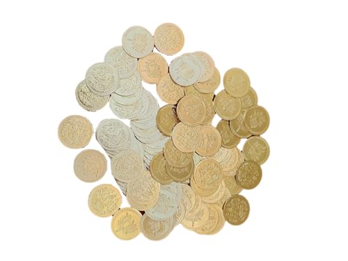 Image of Brass Lakshmi Lotus Pooja Coins, Set of 108 pooja coins, Weight: 230gms