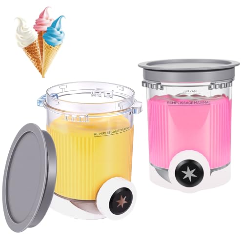 YONHESHI 2 Stück für Ninja Swirl Creami Behälter 480 ml Eisbehälter - Kompatibel mit Ninja Creami NC701 & NC700 Serie Ei...