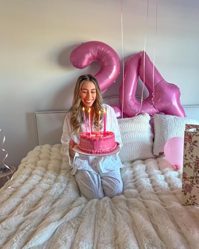 Image of Pink Number 7 Balloon 40 Inch, 7th Birthday Party Decorations, Giant 7 Foil Balloon for Party Supplies