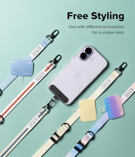 Image of Ringke Holder Link Snap Hook Lanyard [Crossbody Strap + Tether Tab] Adjustable Anti-Theft Shoulder Neck Strap with Durable Nylon Weave Patch for Universal Phone Cases - Maple Brown