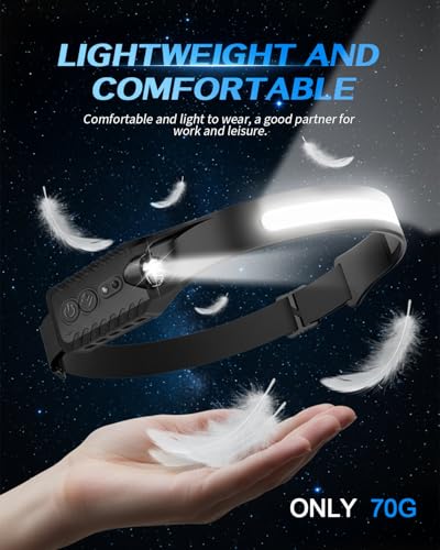 Image of Victoper LED Lumilight Head Torch 7 Lighting Modes IPX4 Running Head Torch, 230 Degree Wide Beam Adjustable Sensor Headlamp Gift for Dad Lumi Li GHT Led Headband