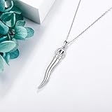 ONEFINITY Italian Horn Necklace 925 Sterling Silver Italian Horn Crown Pendant Necklace cornicello necklace Protection Amulet Jewelry Gift for Women Grils - Image 2
