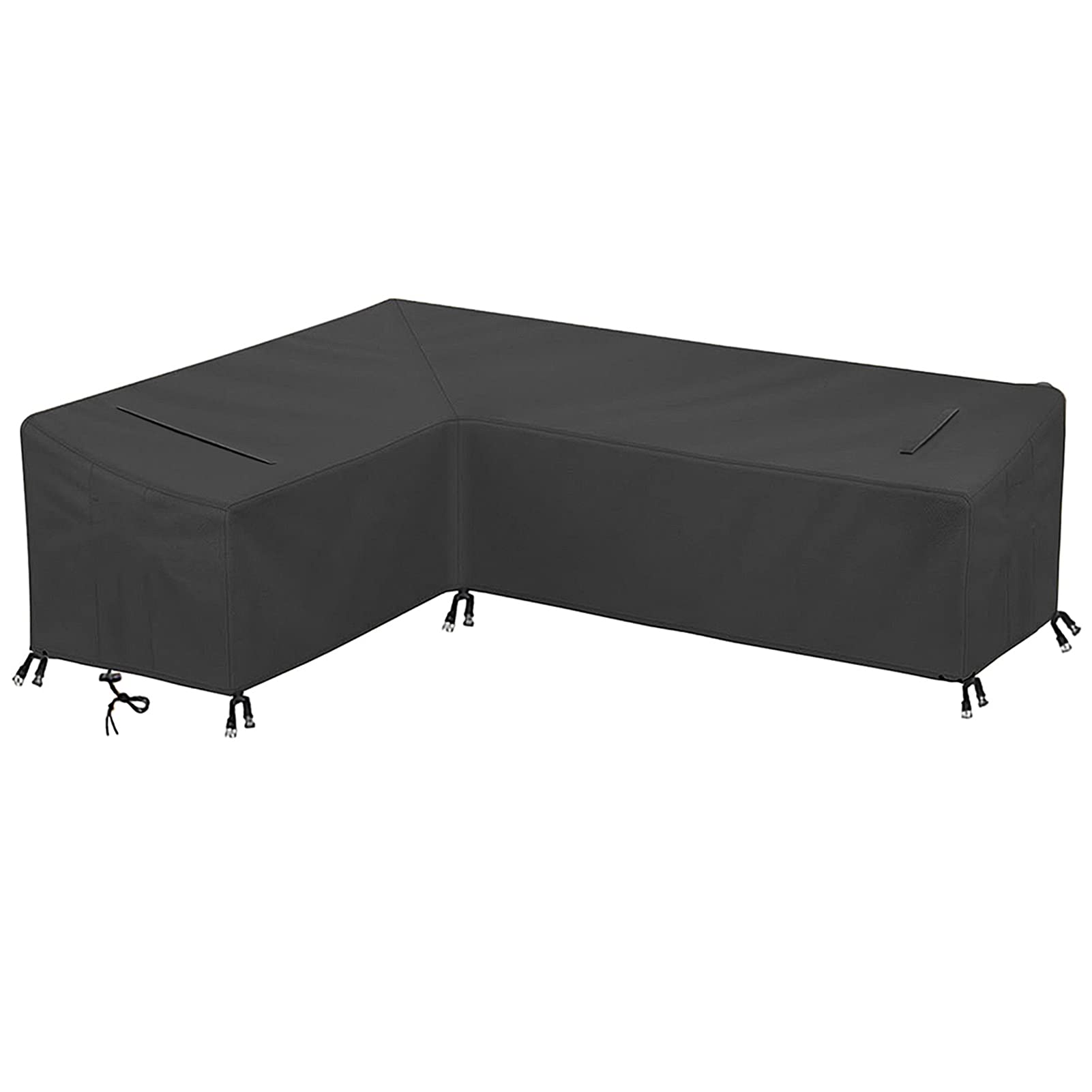 Coperture Per Divani Da Giardinoc, copertura mobili giardino,210×270×90CM 210D Poliestere Copertura di Panca Impermeabile Copridivano a forma di L Sinistra corta-destra lunga