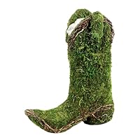 SuperMoss (55568 Austin Cowboy Boot Deco Moss Planter for Indoor & Outdoor Décor, Ideal for Orchids, Succulents, & Flower Arrangements, 10.5\u201D x 11\u201D, Fresh Green