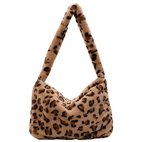 Modische Damen-Schultertasche, Unterarmtasche, Plüsch-Griff oben, Handtasche, Straßen-Clutch, Schulranzen für Herbst und Winter, lässiges Outfit Cover