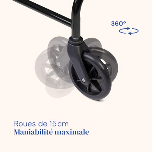 Déambulateur pliable pour seniors Geriafy Lambda rollator 4 roues noir - 4