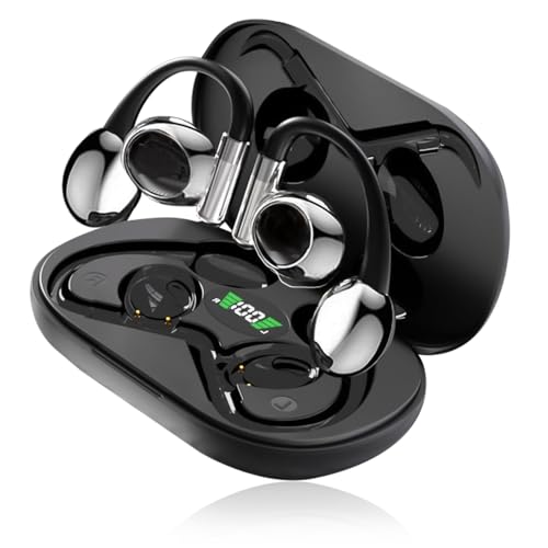 明誠 ワイヤレスイヤホン【2025新登場 OWSイヤホン】Bluetooth 5.3 ヘッドセット 空気伝導 イヤホン 耳掛け式 両耳 片耳 Hi-Fi音質 ENCノイズキャンセリング クリア通話 防水防滴 マイク内蔵 通勤/通学/テレワーク/WEB会議(