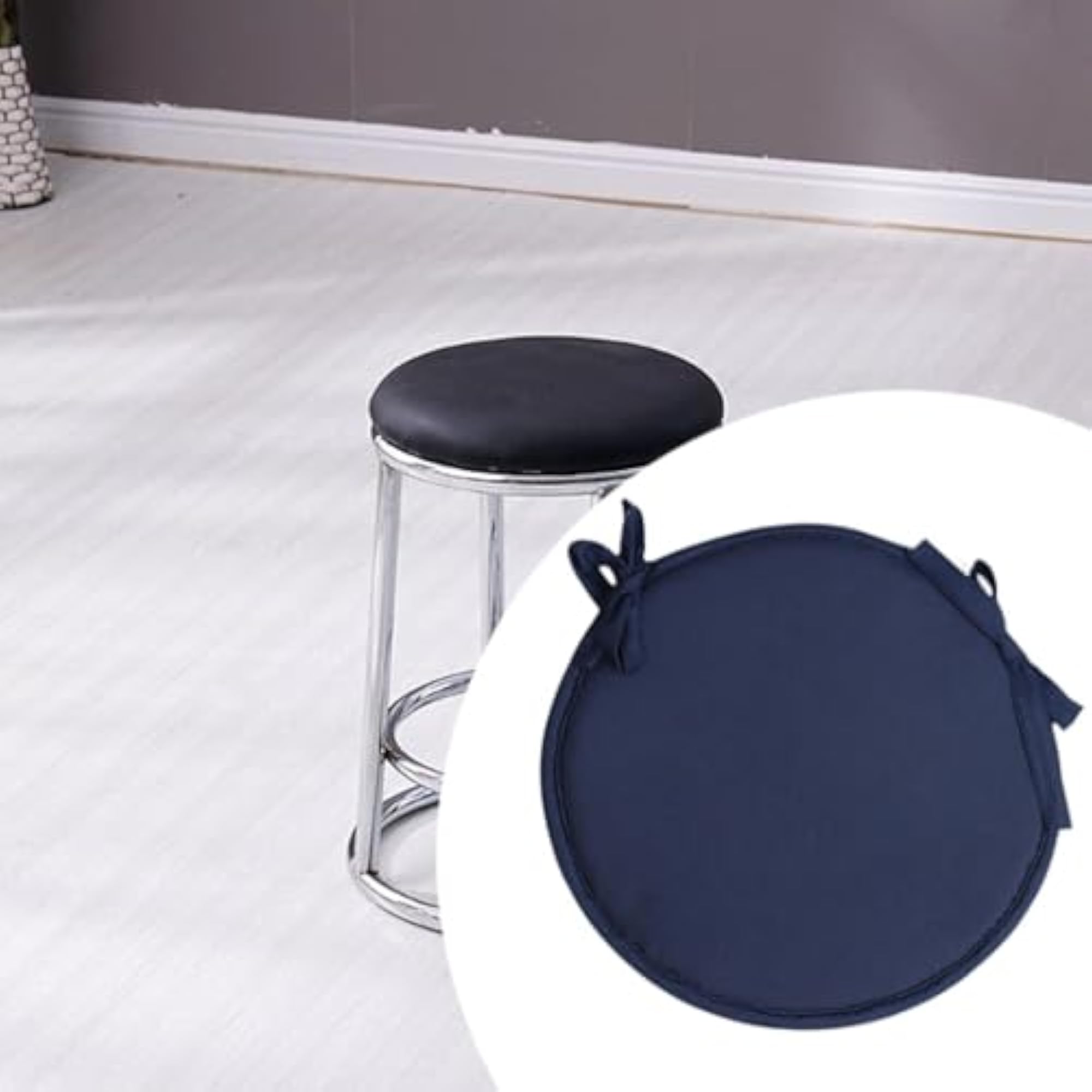 Navy Round Meditation Cushion, Soft & Comfortable