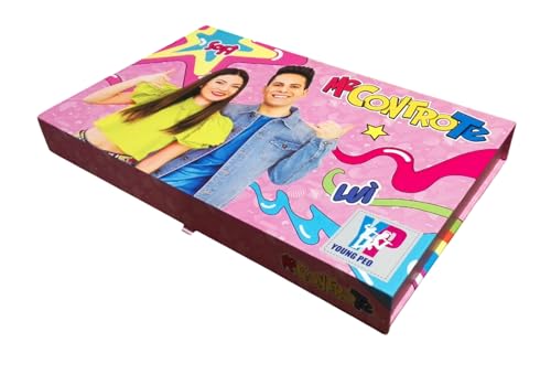 Cajonera estuche maletín Me Contro Te – Versión rosa con 72 colores Mina 4.0 (36 pastel + 36 estándar) con 2 cajones by Tinta Unita Pool Over + llavero