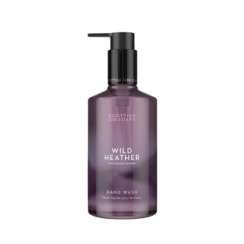 Scottish Fine Soaps Wild Heather Hand Wash 300ml – Moisturising Hand Wash with Panthenol & Soothing Heather Extract, Infused with the Calming Scent of Wild Scotland