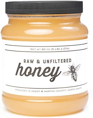 TJO Bees Raw and Unfiltered Honey (5 LB (80 OZ) Jar)