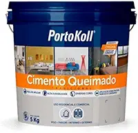 Cimento Queimado, Revestimento decorativo cimentício pronto, Argamassa colorida decorativa para de pisos e paredes, internas e externas, Cor: Geada, Balde 5kg