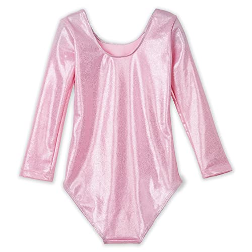 Image of Domusgo Toddler Leotard Gymnastics Long Sleeve, Sparkly Tumbling Dance Leotards for Baby Girls Kids Teens 2-14 Years
