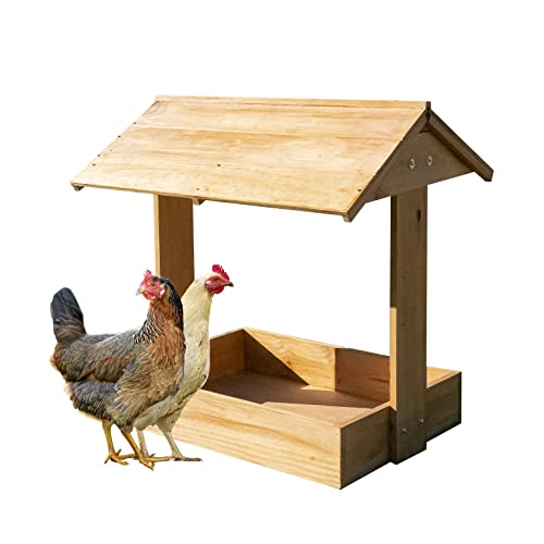 Litière pour poules et autres volailles - Jolie boîte en bois pour remplir avec des bains de sable - Permet à vos poules ou autres oiseaux de prendre un bain pour prendre soin de leurs plumes - Boîte