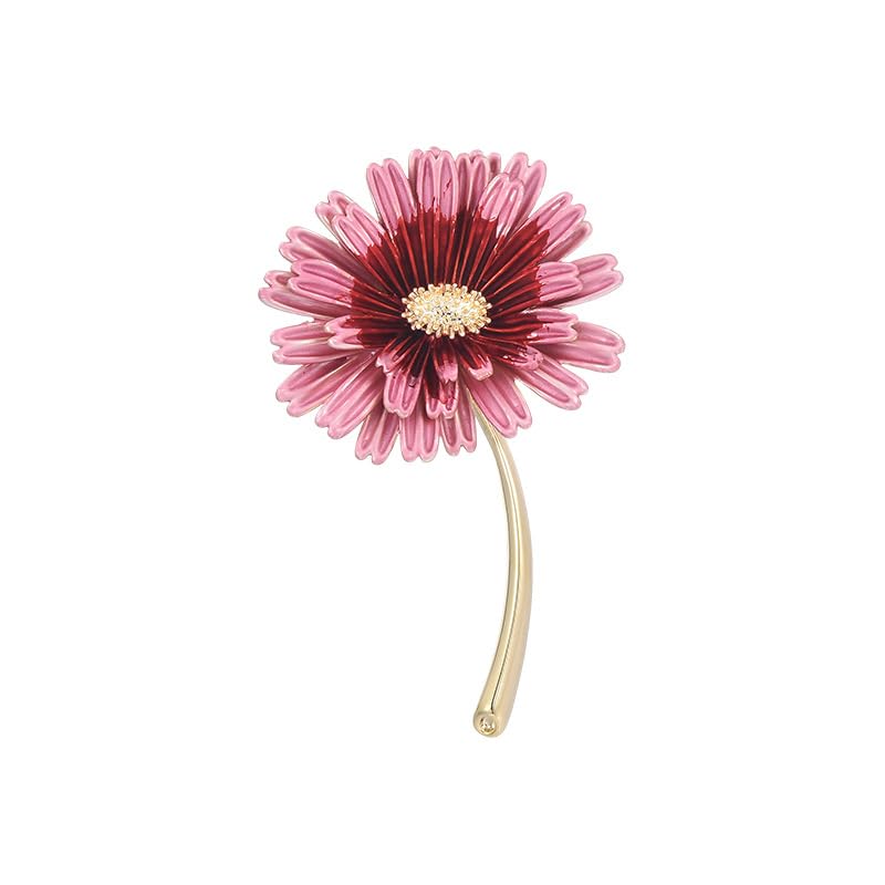 Image of Flower Brooch Pin Gold-Plated Enamel Brooch Lapel Pins Flower Jewelry for Women