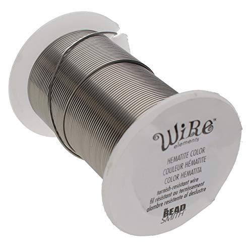 Image of The Beadsmith Wire Elements 28-Gauge Lacquered Tarnish-Resistant Copper Wire for Jewelry Making, 40 Yard, 36.58 Meter Spool (Hematite Color)