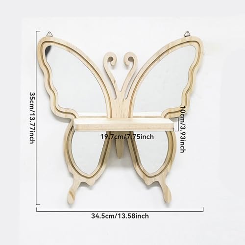 Étagère murale avec miroir en bois de ferme pour rangement - 4