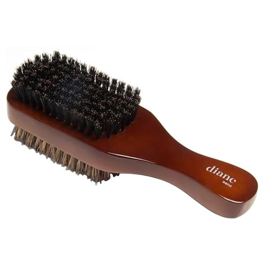 Diane Premium 100% Boar Bristle 2-Sided Club Brush for Men and Barbers – Medium and Firm Bristles for Thick Coarse Hair