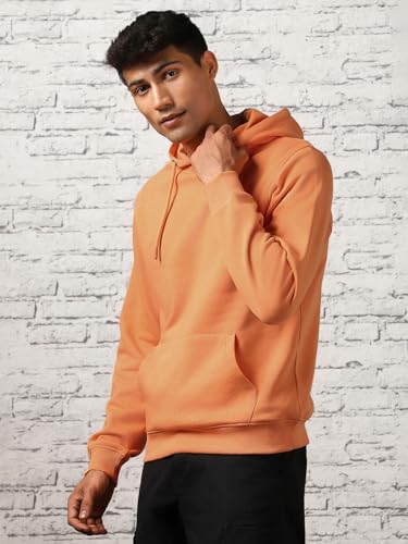 Image of Nobero Hoodies for Man | 280 GSM Rich Cotton Fleece Solid Hooded Full Sleeve Sweatshirt for Man | Stylish Casual Wear Winter Hoodies for Men