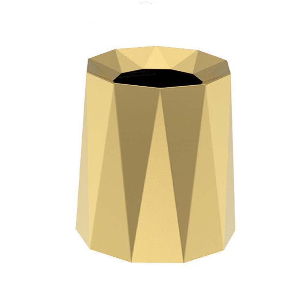 Alexo Small Trash Can ? Durable Garbage Can Waste Basket for Bathroom, Bedroom, Office and More | Japanese Trash Can Waste Bin Without Lid With Inner Bucket For Office (Gold,8L)