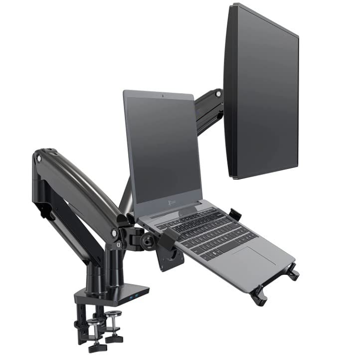 Gadget Wagon 17-27" Gas Strut LED Monitor Desk Arm with Laptop Tray 360 Degree Swivel tilt (B09RYLRSJ7) Amazon Price History, Amazon Price Tracker