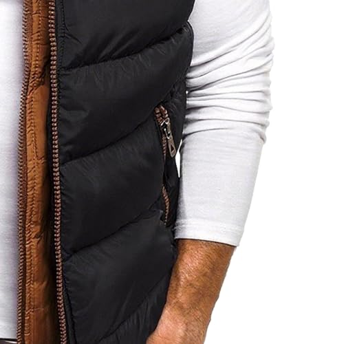 Men's Western Work Vest Insulated Quilted Puffer Down Jacket Sleeveless Casual Outdoor Vest Winter Warm Coat With Hood4