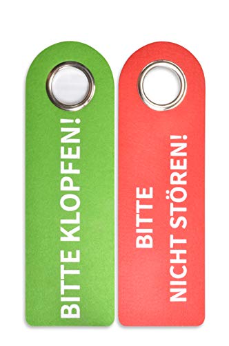 SynMe 2 Bitte KLOPFEN/Bitte Nicht STÖREN Türgriffschilder - 270 x 85 x...