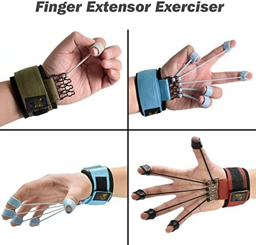 Finger Exerciser Hand Strengthener 20 lbs Hand Exercise Equipment Finger Resistance Band Climbing Finger Strengthener Guitar Finger Stretcher Finger Extensor Strengthener(Green)