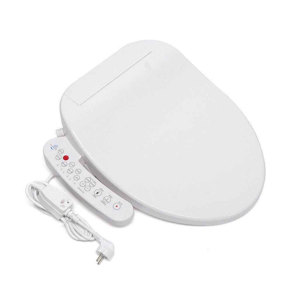 Asiento de inodoro inteligente con bidé inteligente, 1600 W, asiento de bidé inteligente con manguera de entrada de agua, ahorro de energía, asiento calentado, desodorización y bidé