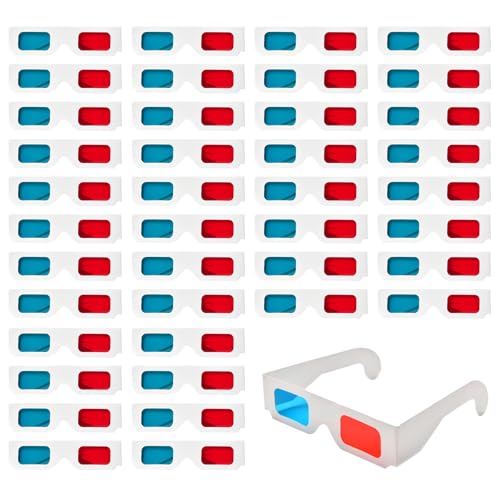 QiXinGYL 40 pares de gafas 3D, gafas 3D de papel, lentes rojas y