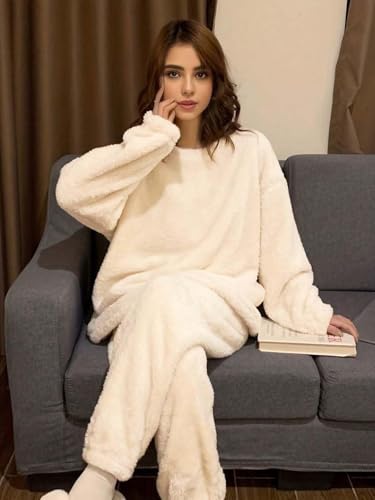 Image of KOTTY Women's Regular Fit Coral Fabric Winter Ensemble - Soft and Warm Wear for Chilly Days