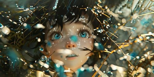 Diamond painting 5D brillante de anime con relieve tridimensional y dimensiones de 35x70 cm