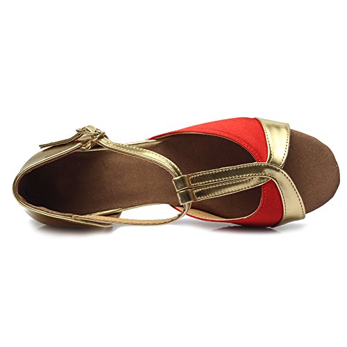 AOQUNFS Toddler Girls Latin Dance Shoes Low Heel Kids Salsa Ballroom Tango Dance Shoes,6053