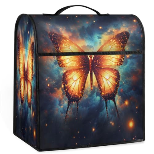 Coffee Maker Cover Universe Butterfly Kitchen Appliance Covers Small Appliance Covers Blender Cover Juicer Cover Dust Covers for Kitchen Appliances with Top Handle and Pockets,Washable,B610