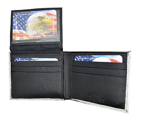 Men's Handcrafted Faux Leather Flip ID Bifold Wallet Eagle USA Flag3